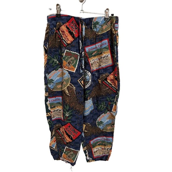 Reyn Spooner Hawaii Kona Coffee Print Rayon Pants S - Picture 1 of 9